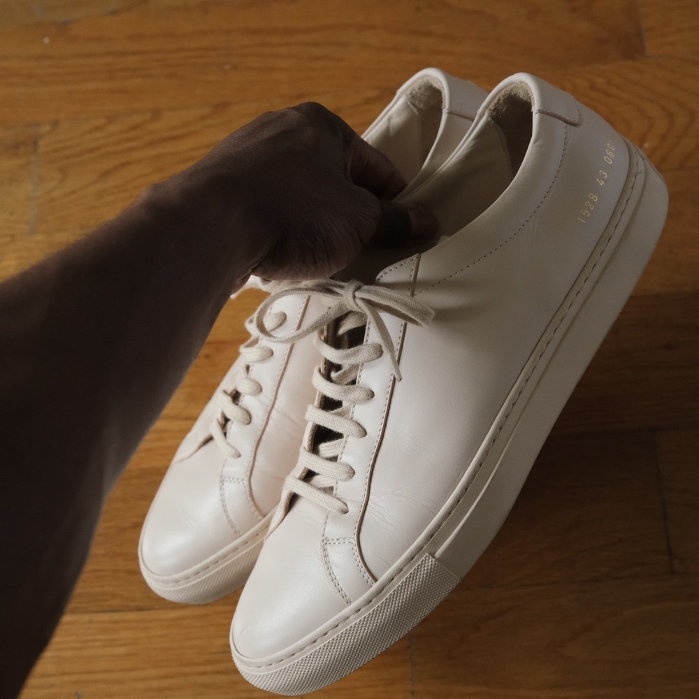Common Projects Achilles Low Mens Cream Leather Minimalist 43 Luxury Sneaker - Picture 6 of 8